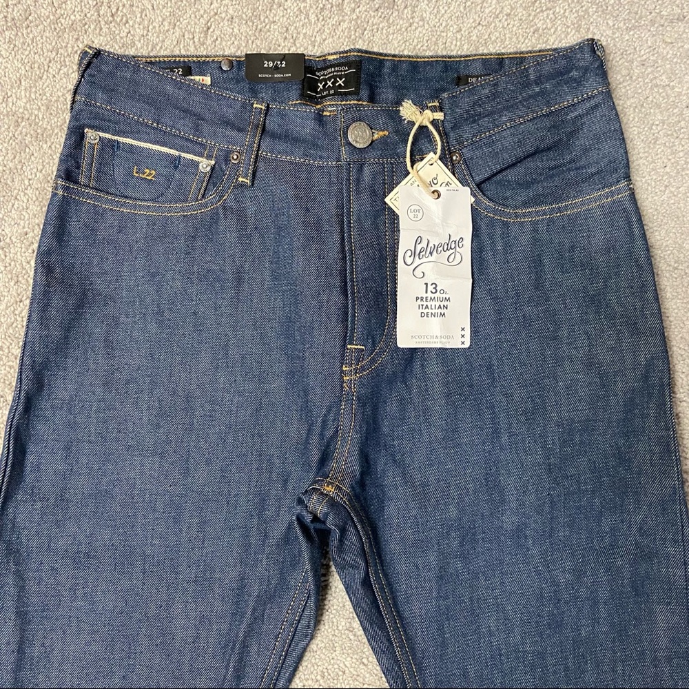 SOLD! New SCOTCH & SODA Men’s Lot 22 Dean Raw Italian Selvedge Loose Tapered Fit - Picture 4 of 14